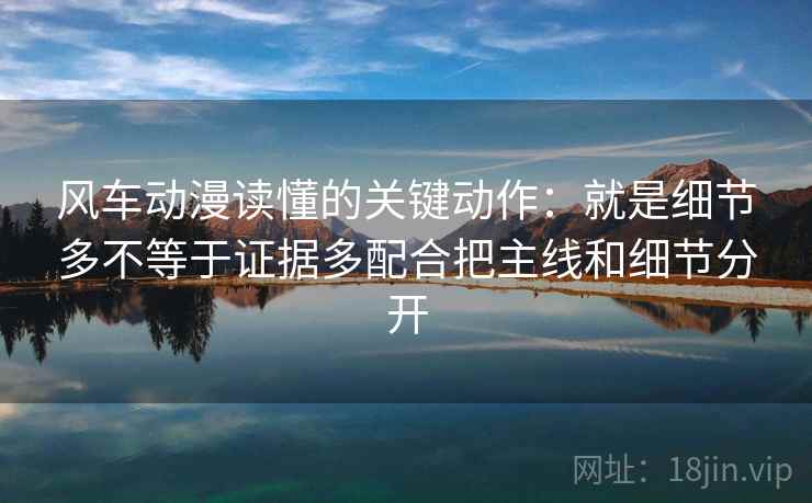 风车动漫读懂的关键动作：就是细节多不等于证据多配合把主线和细节分开